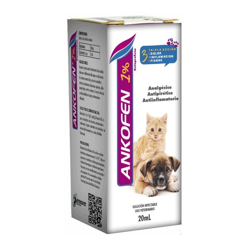BOEHRINGER INGELHEIM - Ankofen 1 Antiinflamatorio Perros Gatos 20Ml Inyectable