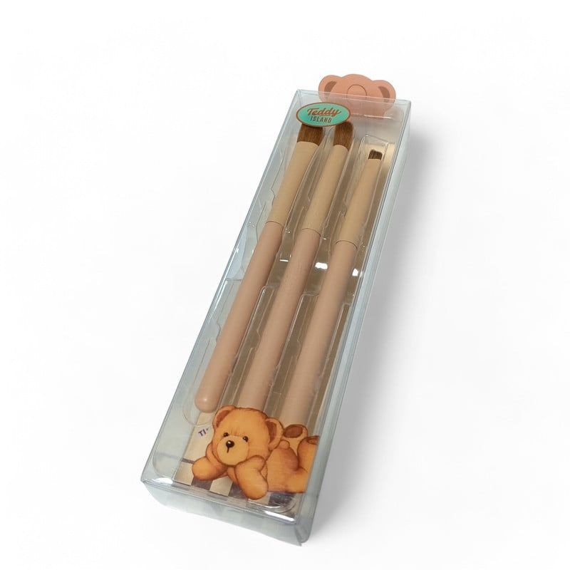 YOYOSO - SET DE BROCHAS PARA LOS OJOS - 3 UND - TEDDY ISLAND
