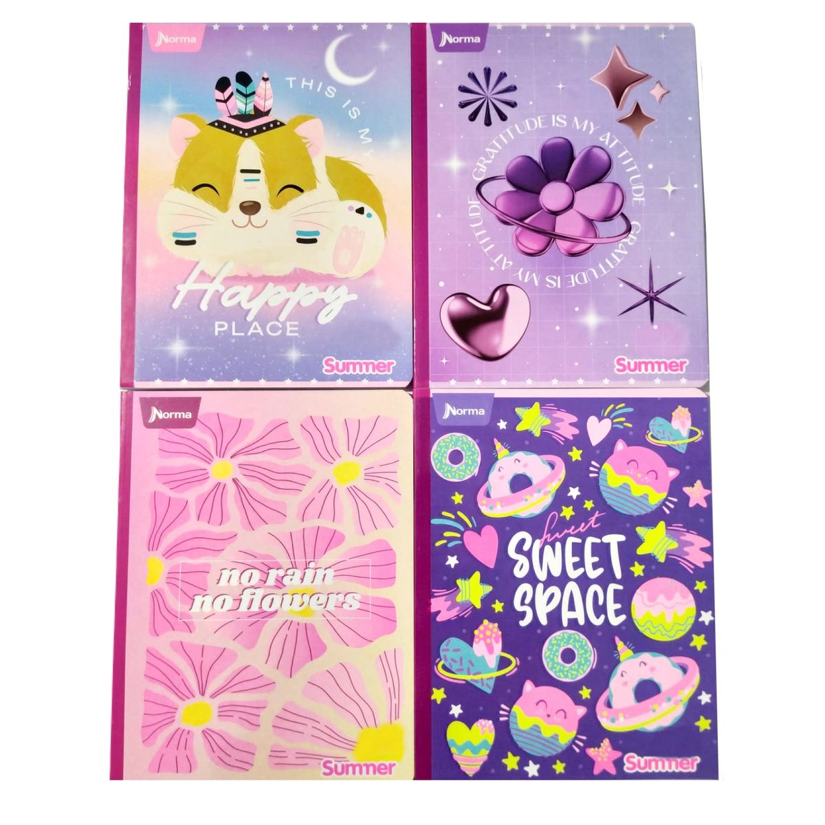 NORMA - Cuaderno Cuadriculado Niña 100 Hojas x 5 Unds Summer Norma