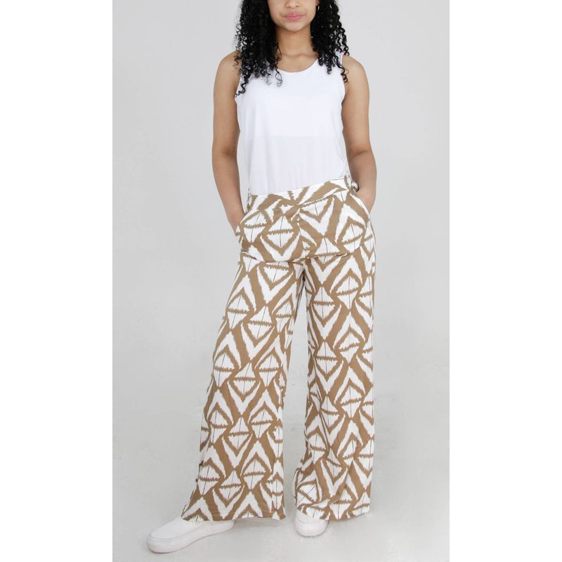 L Y H - Pantalón Para Mujer Beige Marca L&H