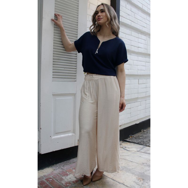 L Y H - Pantalón Para Mujer Beige Marca L&H