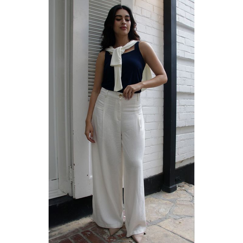 L Y H - Pantalon Para Mujer Blanco Marca L&H