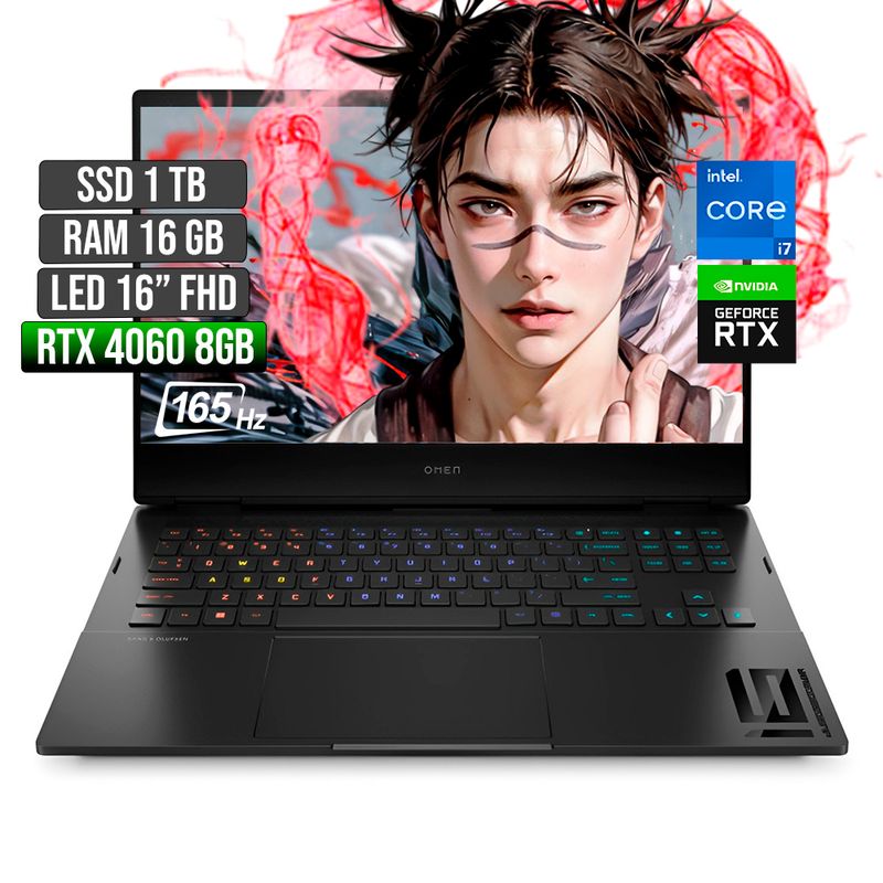HP - Portátil Gamer HP Omen Intel I7 RTX 4060 16GB 1TB 16" FHD