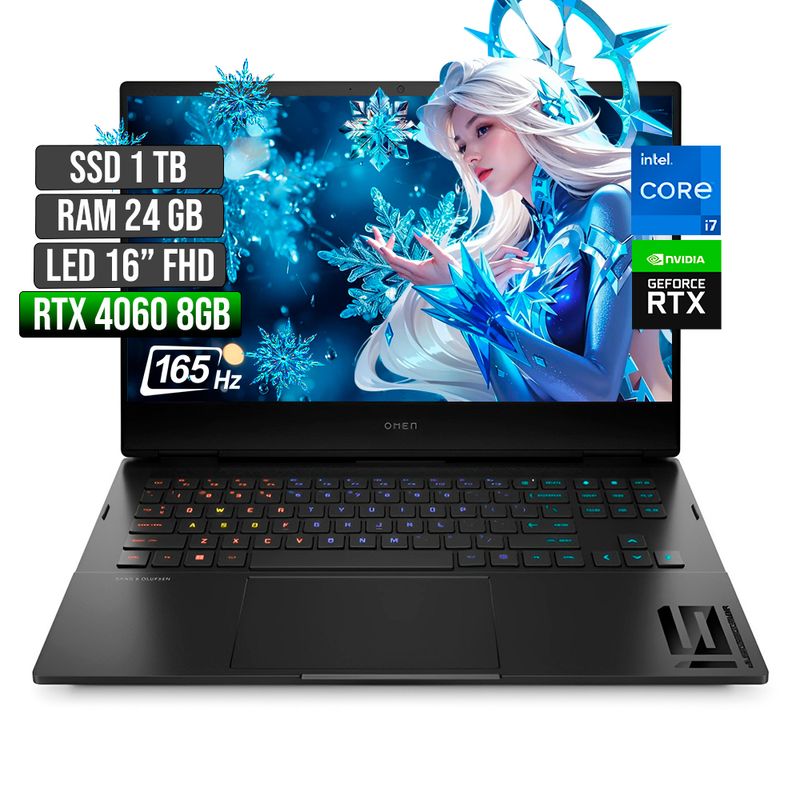 HP - HP OMEN INTEL CORE I7-13620H RTX 4060 8GB SSD 1TB RAM 24GB LED 16" FHD 165Hz