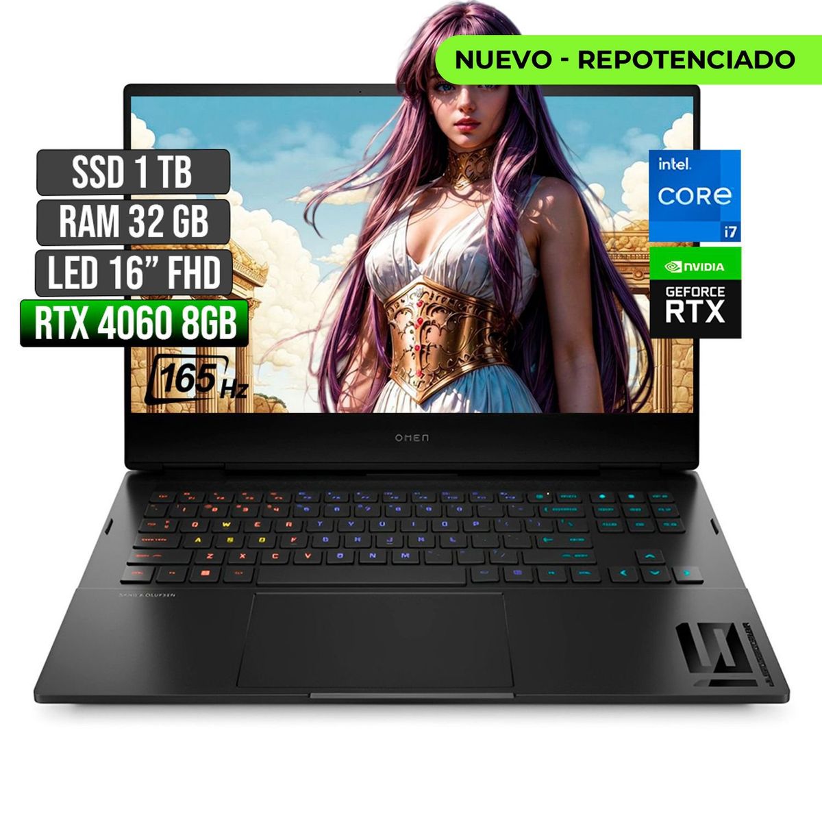 HP - HP OMEN INTEL CORE I7-13620H RTX 4060 8GB SSD 1TB RAM 32GB LED 16" FHD 165Hz