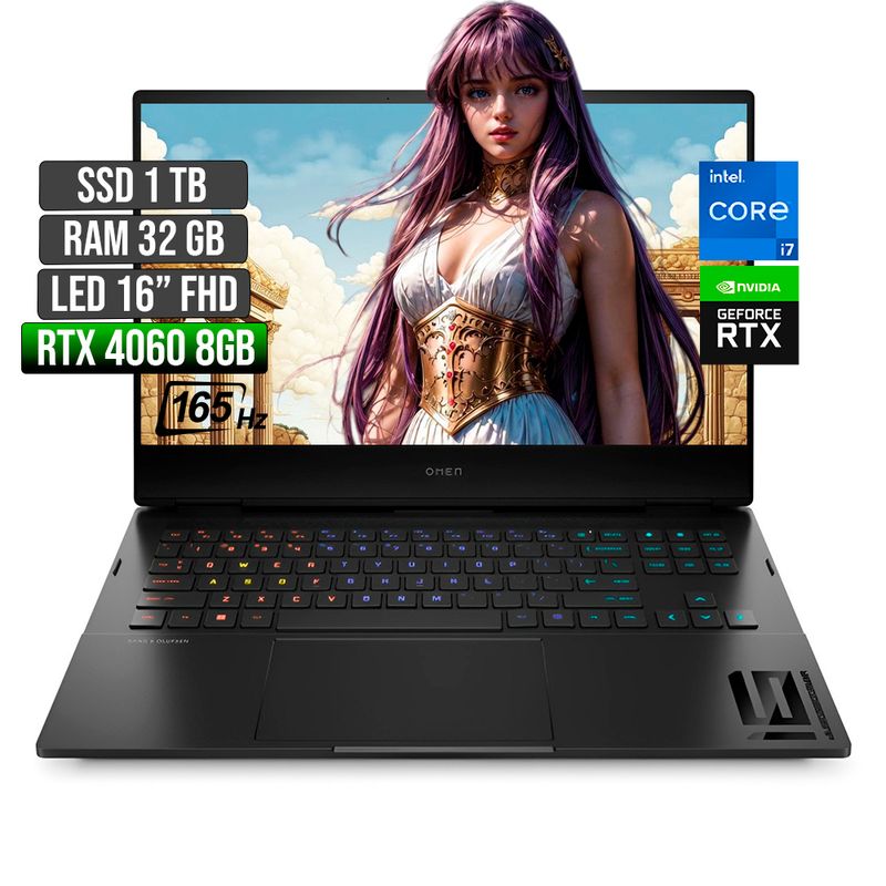 HP - HP OMEN INTEL CORE I7-13620H RTX 4060 8GB SSD 1TB RAM 32GB LED 16" FHD 165Hz