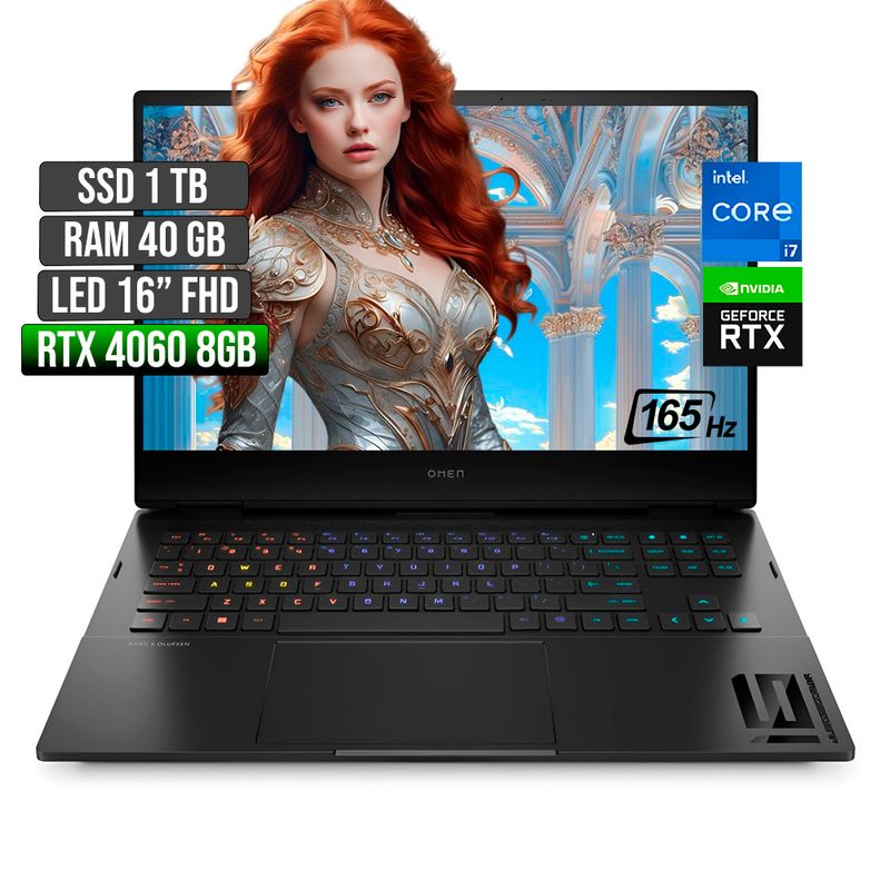 HP - HP OMEN INTEL CORE I7-13620H RTX 4060 8GB SSD 1TB RAM 40GB LED 16" FHD 165Hz