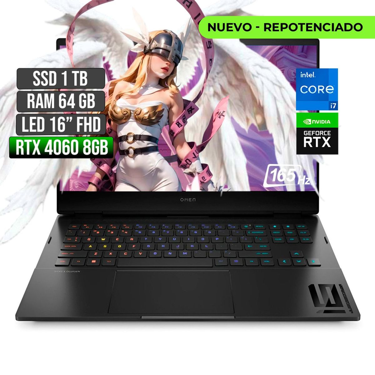 HP - Portátil Gamer HP Omen Intel I7 RTX 4060 64GB RAM 1TB SSD 16" FHD