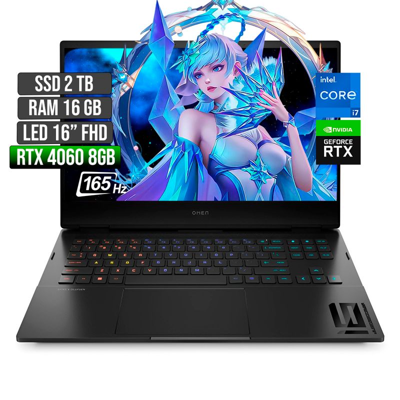 HP - Laptop Gamer HP Omen Intel Core i7 RTX 4060 16GB RAM 2TB SSD 16" FHD