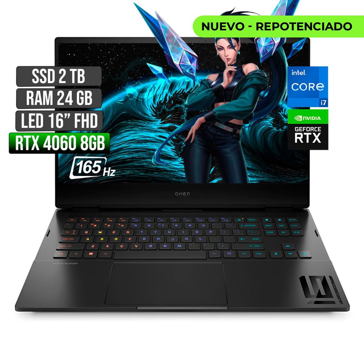 HP - HP OMEN INTEL CORE I7-13620H RTX 4060 8GB SSD 2TB RAM 24GB LED 16" FHD 165Hz
