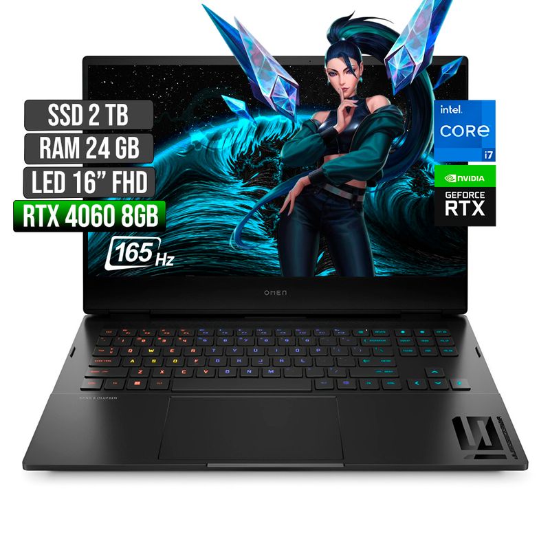 HP - HP OMEN INTEL CORE I7-13620H RTX 4060 8GB SSD 2TB RAM 24GB LED 16" FHD 165Hz