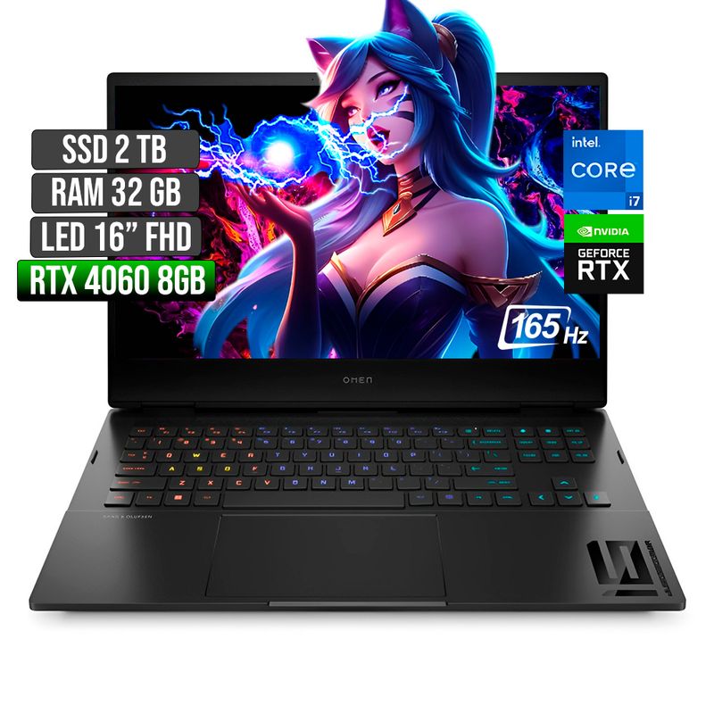 HP - HP OMEN INTEL CORE I7-13620H RTX 4060 8GB SSD 2TB RAM 32GB LED 16" FHD 165Hz