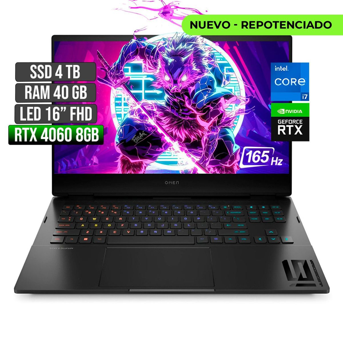 HP - Portátil Gamer HP Omen Intel Core I7 RTX 4060 4TB SSD 40GB RAM 16" FHD