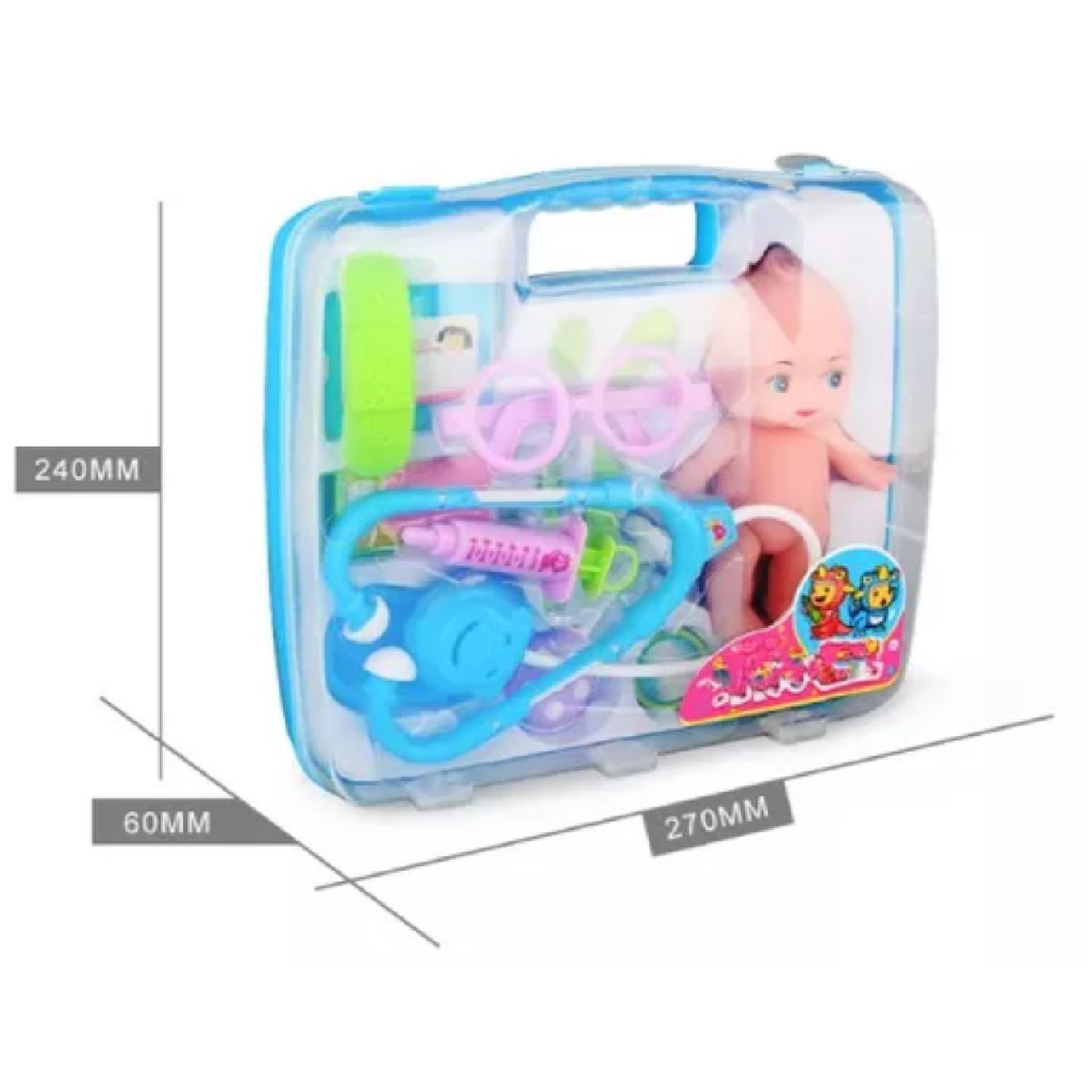 GENERICO - KIT MALETIN MEDICO CON MUÑECA INCLUIDA COLOR AZUL 528E 2