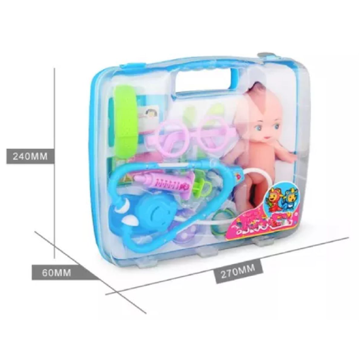 GENERICO - KIT MALETIN MEDICO CON MUÑECA INCLUIDA COLOR AZUL 528E 2