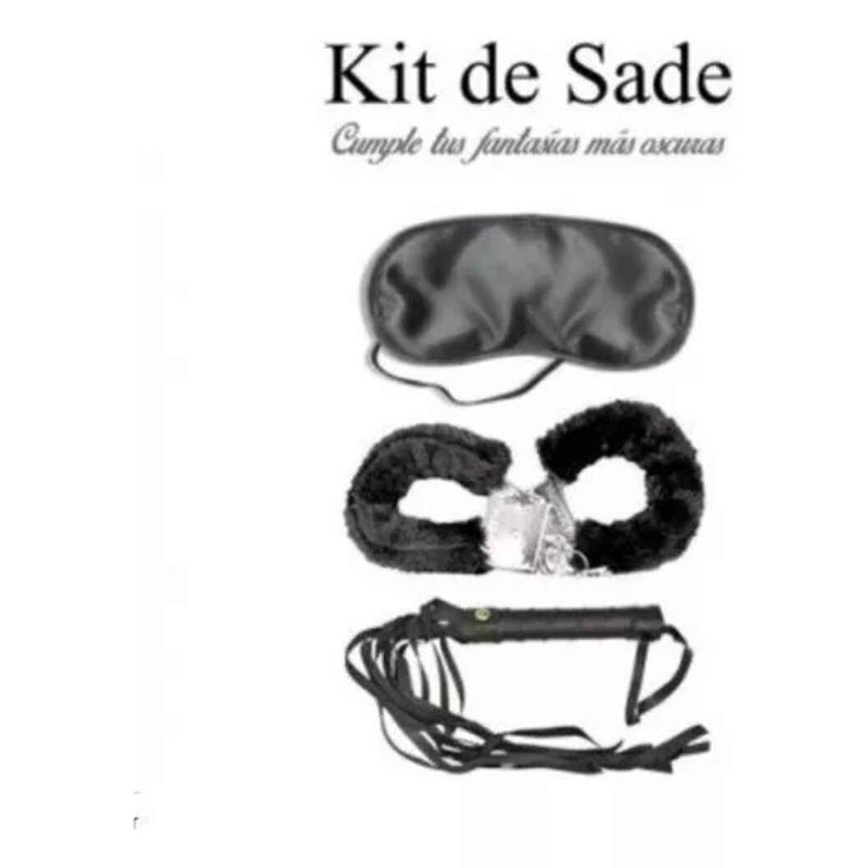 GENERICO - Kit Sado Esposas Cegadera Y Látigo  Placer Erótico