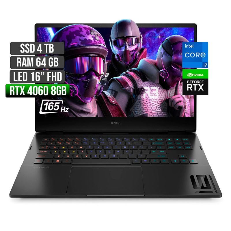 HP - HP OMEN INTEL CORE I7-13620H RTX 4060 8GB SSD 4TB RAM 64GB LED 16" FHD 165Hz