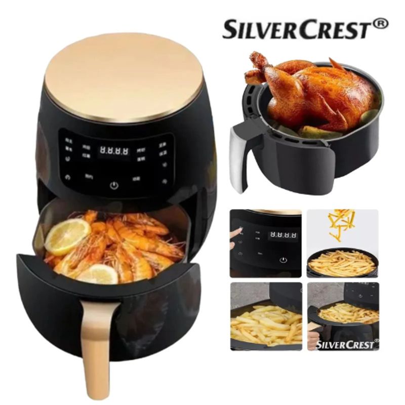 SILVER - Freidora De Aire Air Fryer Silver 6L Pantalla Digital Original