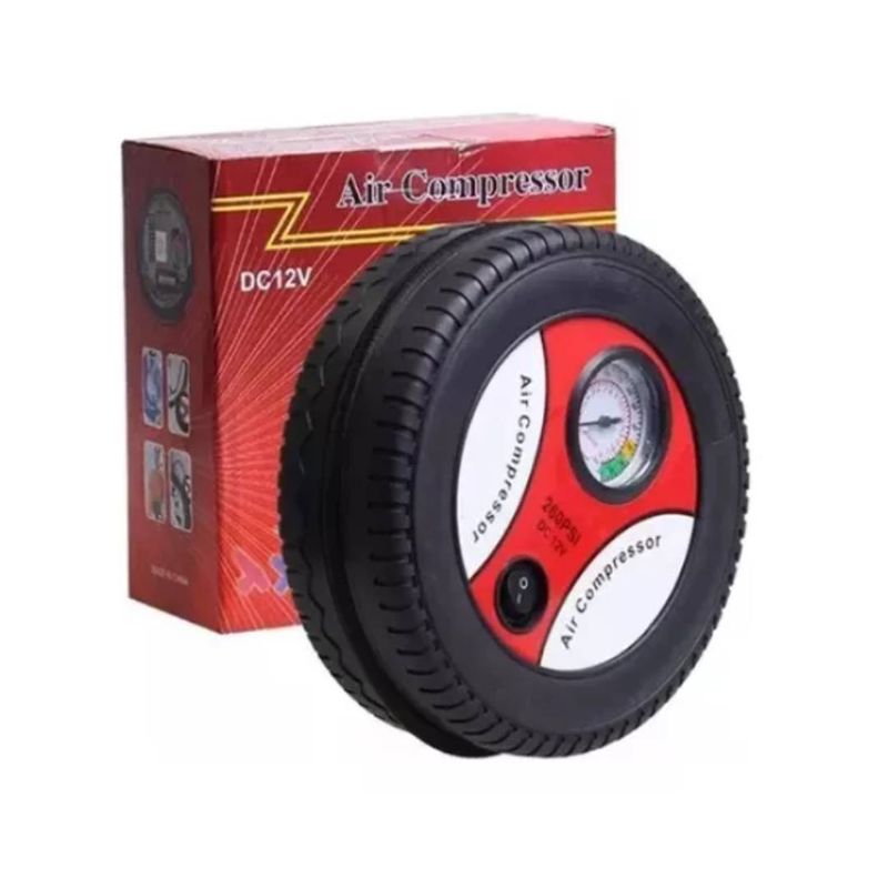 GENERICO - Compresor Rojo de Aire Portátil 12V 260 PSI para Llantas