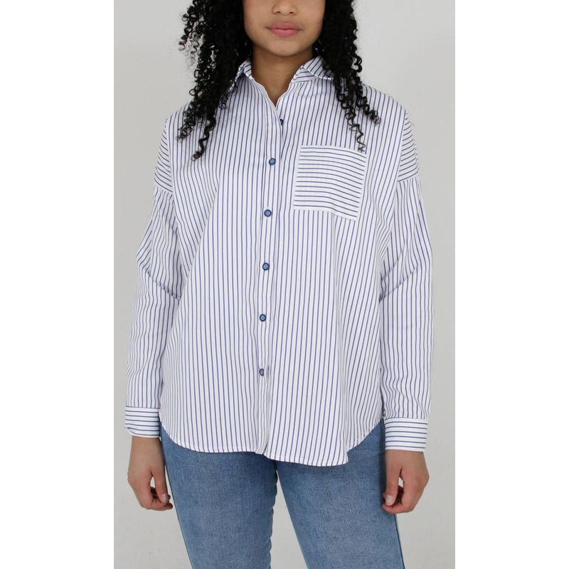 L Y H - Blusa Para Mujer Manga 34 Azul Marca L&H
