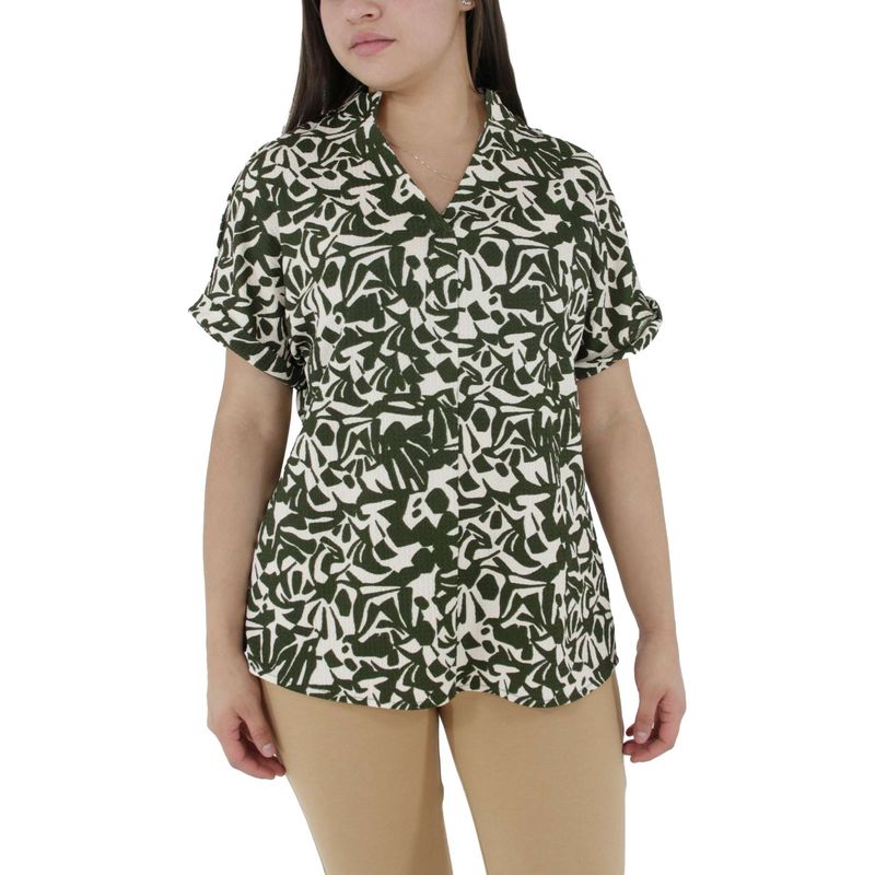 L Y H - Blusa Para Mujer Manga Corta Verde Marca L&H