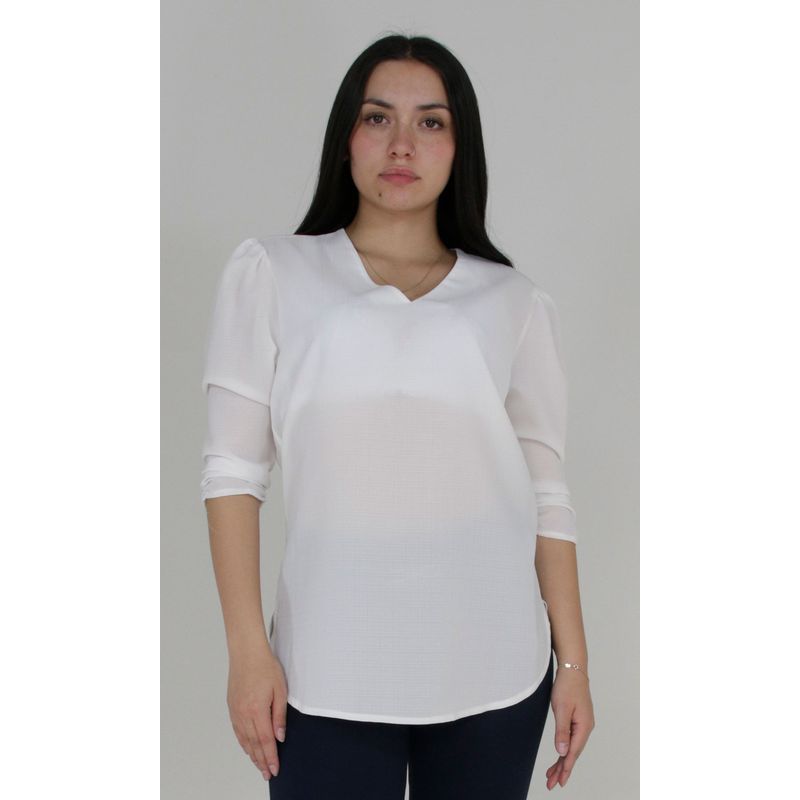 L Y H - Blusa Para Mujer Manga Larga Blanco Marca L&H