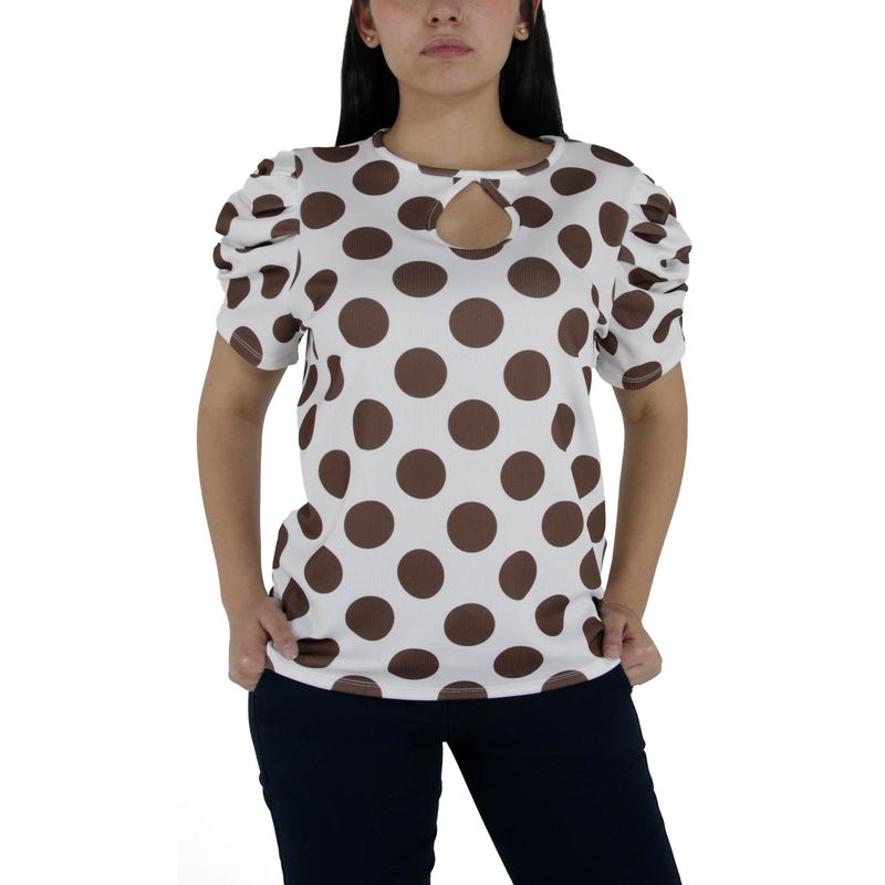 L Y H - Camiseta Para Mujer Manga Corta Beige Marca L&H