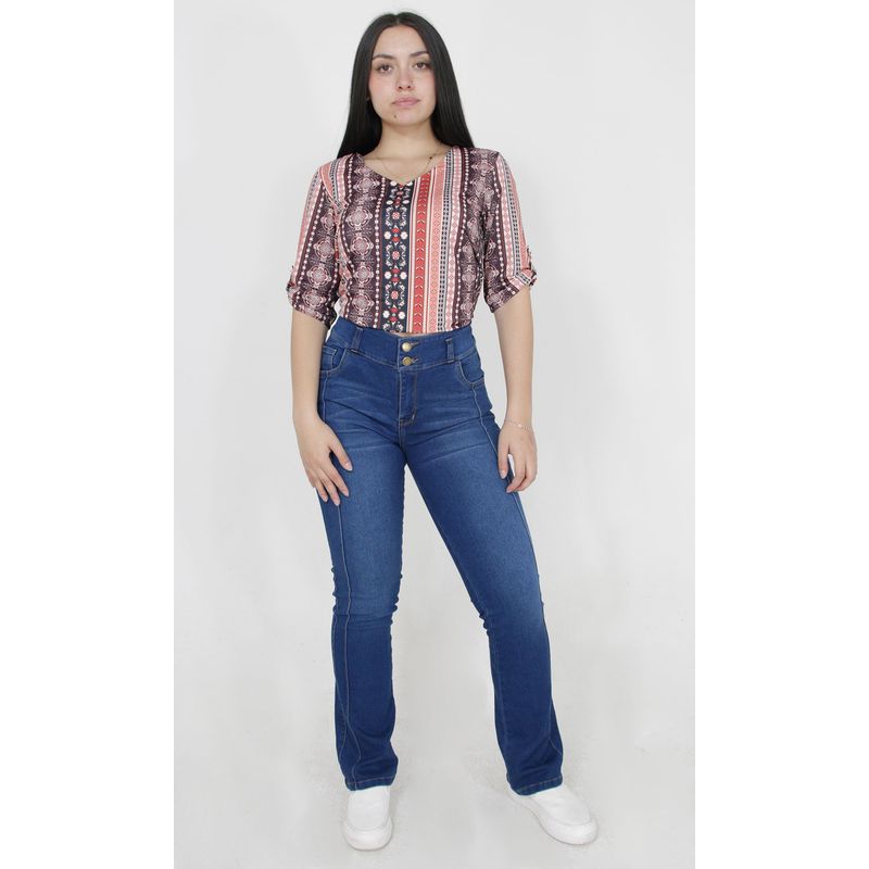 L Y H - Jean Para Mujer Azul Marca L&H