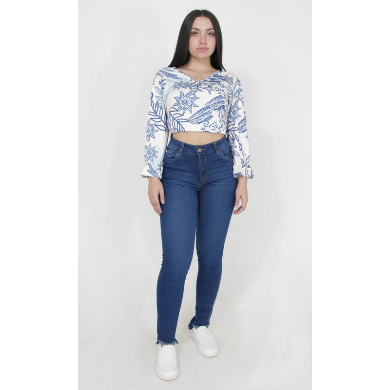 L Y H - Jean Para Mujer Azul Marca L&H