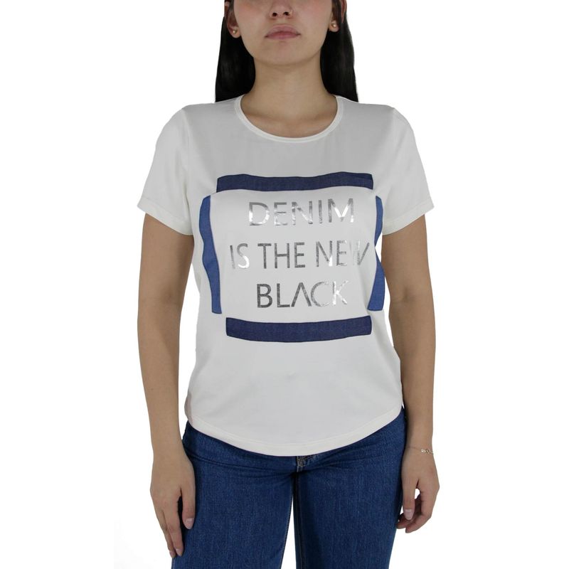 L Y H - Camiseta Para Mujer Manga Corta Blanco Marca L&H