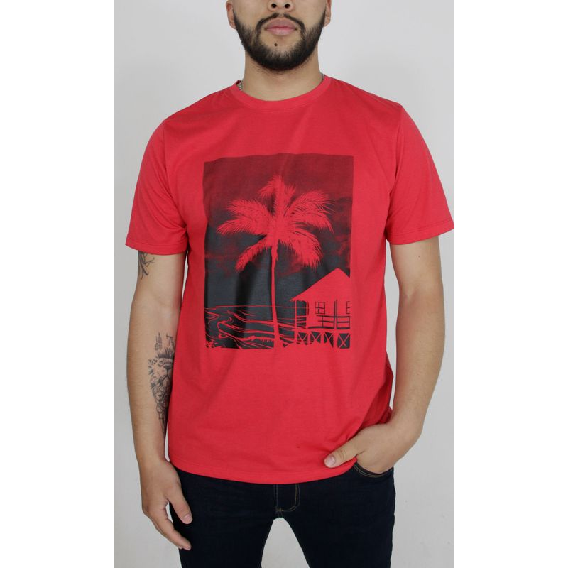 L Y H - Camiseta Para Hombre Manga Corta Rojo Marca L&H