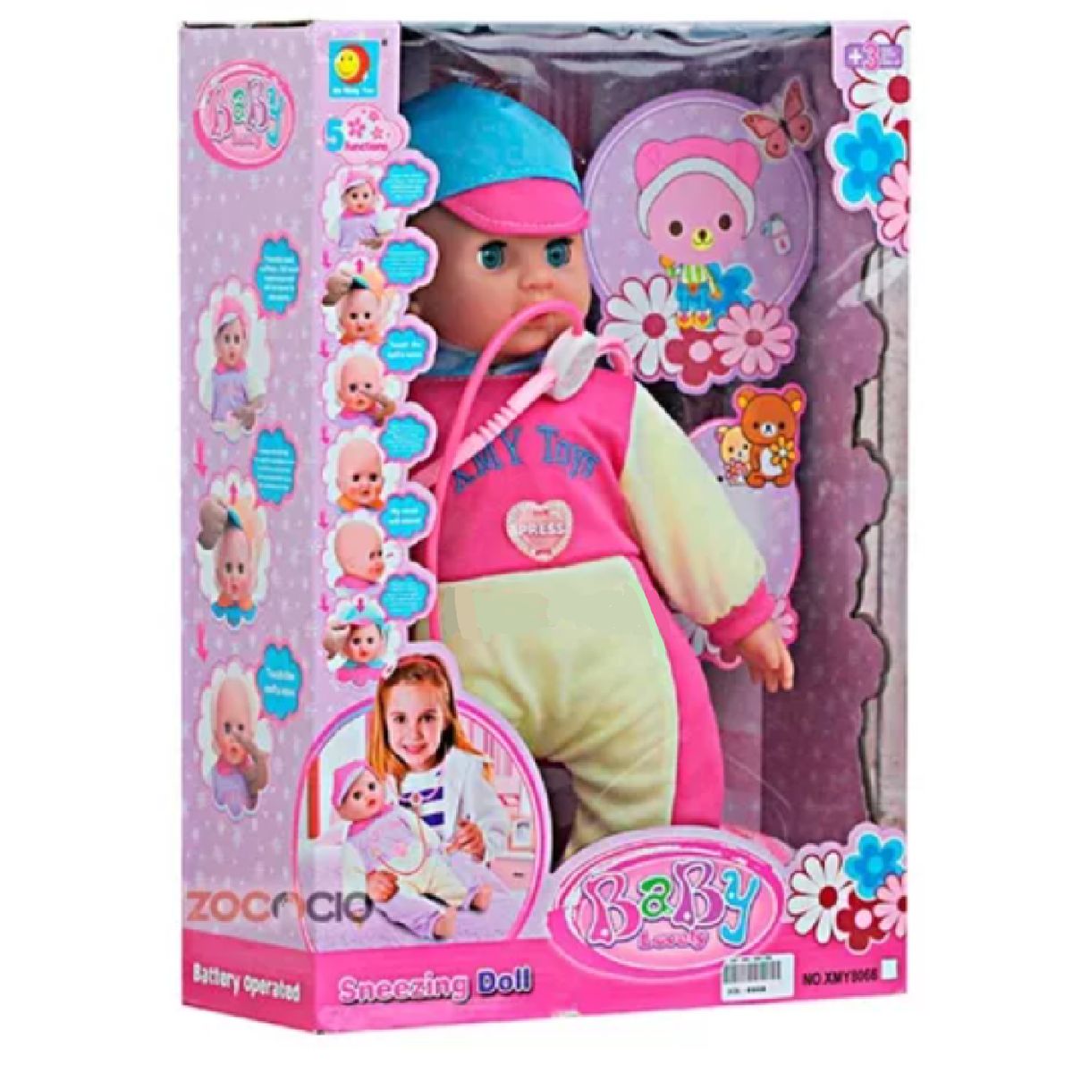 GENERICO - MUÑECA DE BEBE CON FIEBRE Y ACCESORIOS XMY8066