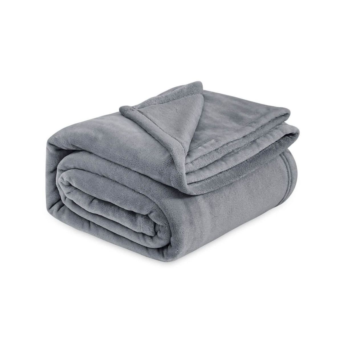 HAPPY BEAR - Cobija Piel Conejo Doble Poliester Gris Liso