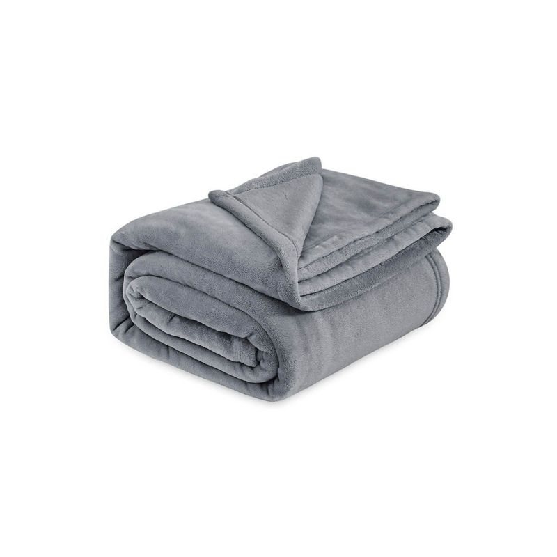 HAPPY BEAR - Cobija Piel Conejo Doble Poliester Gris Liso