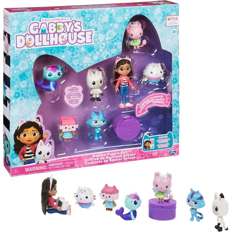 SPIN MASTER - Gabby's Dollhouse, Juego Set X 7 Figuras Deluxe Robot