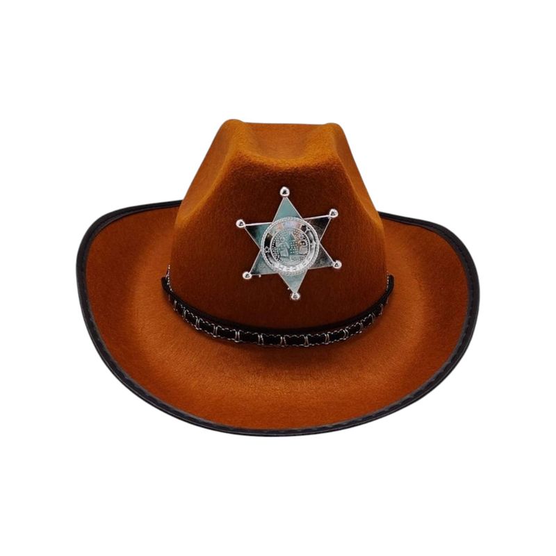 GENERICO - Sombrero Vaquero cafe para disfraz y celebraciones