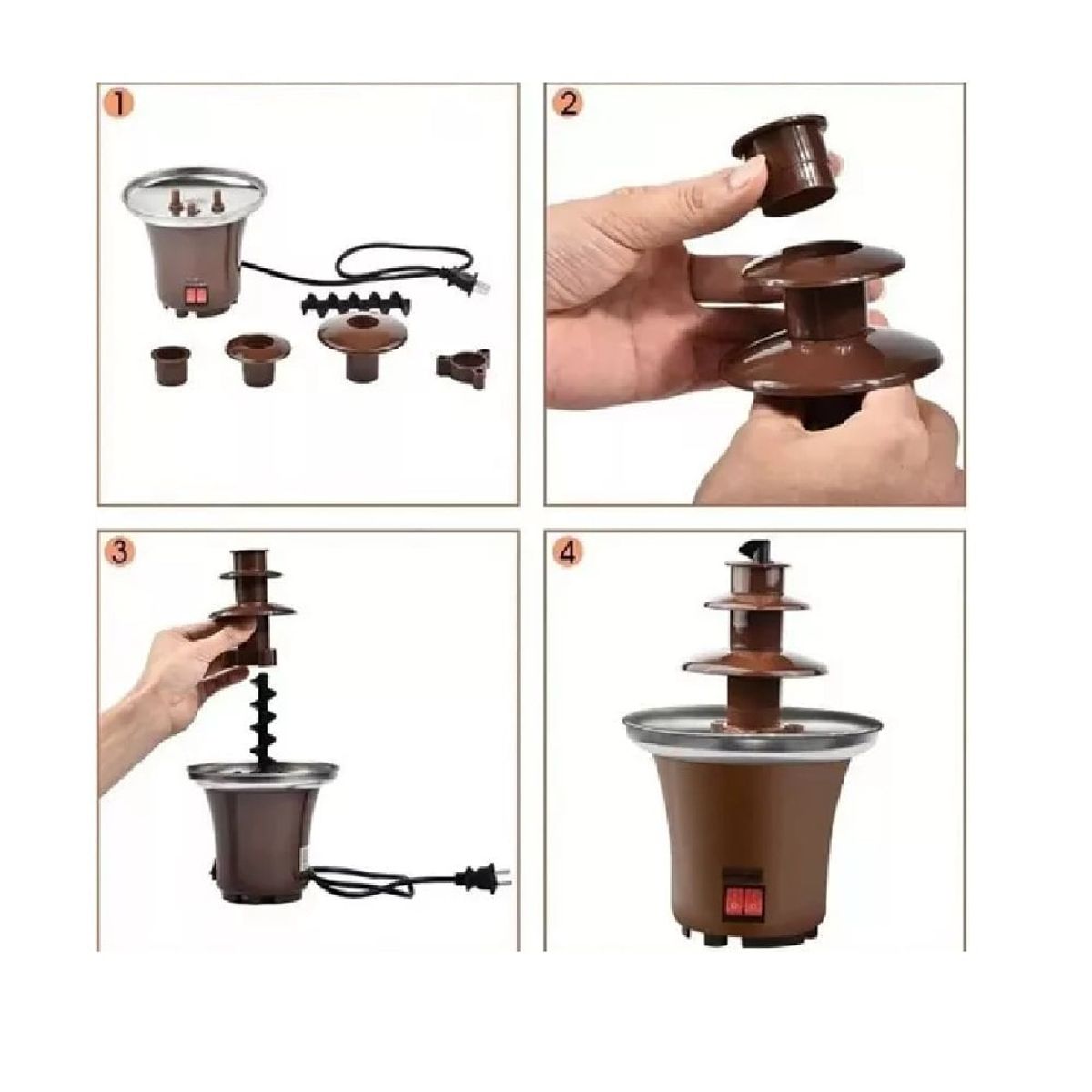 GENERICO - Fuente De Chocolate Eco Fondue Fountain 3 Niveles Mini Lujo