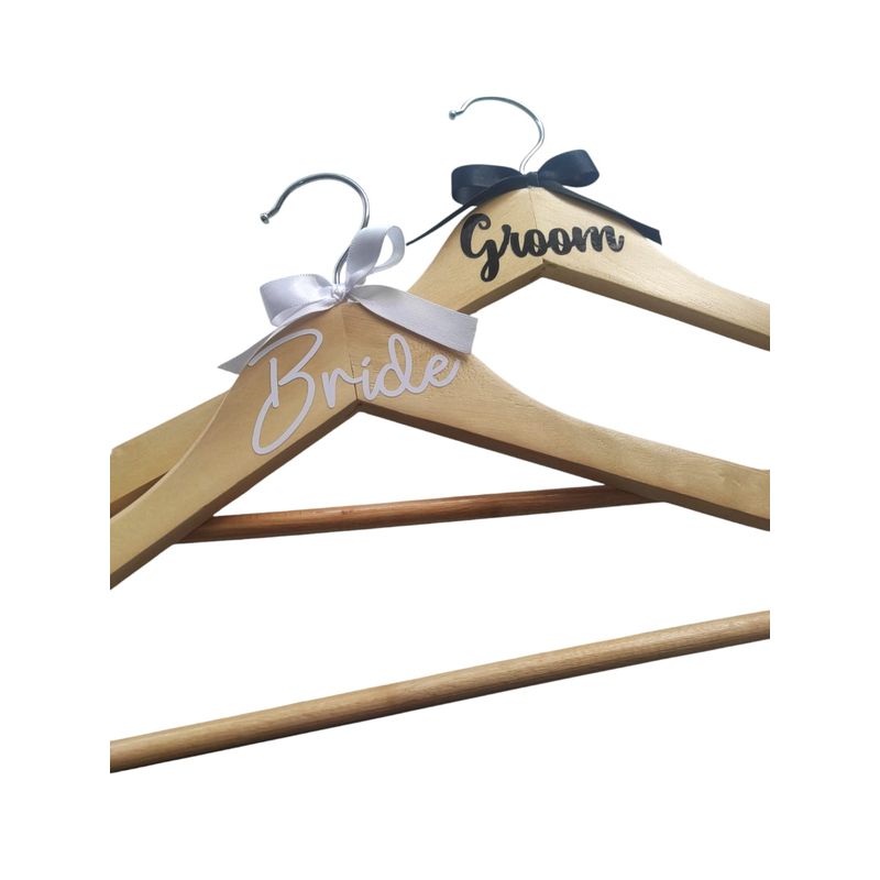 GENERICO - Ganchos En Madera Ropa Fiesta Despedida De Soltera Novio X2