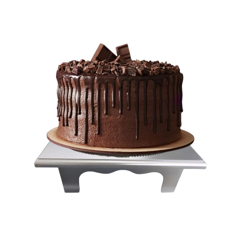GENERICO - Base Torta Rectangular Mini Mesa Fiestas Cumpleaños plateado