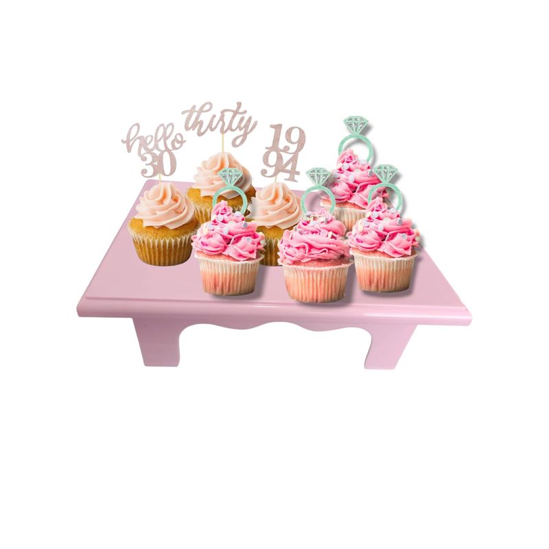 GENERICO - Base Torta Rectangular Mini Mesa Fiestas Cumpleaños rosado