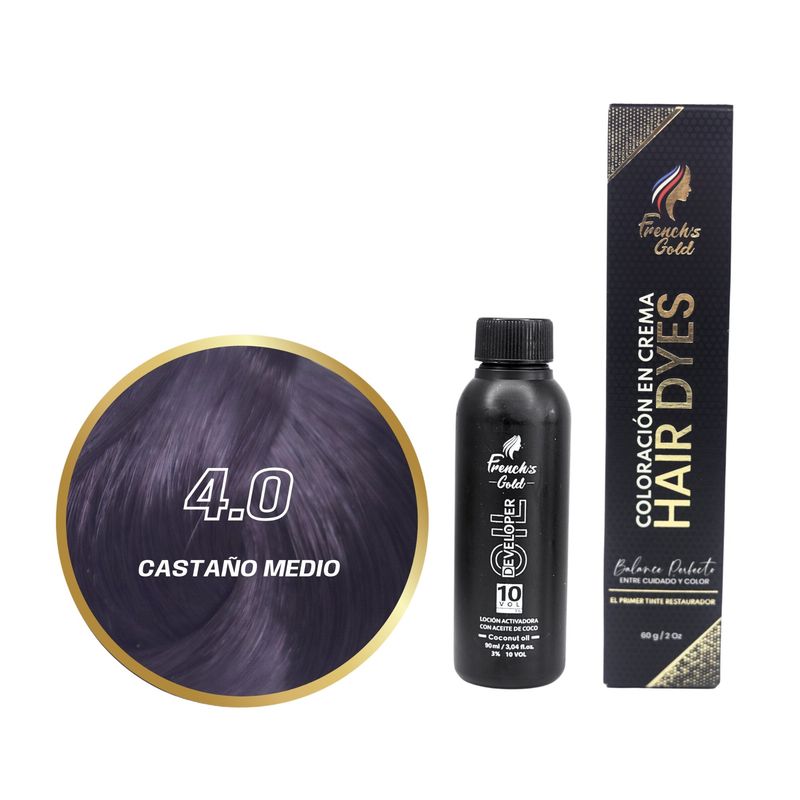 FRENCH GOLD - Tinte French's Gold Hair Dyes 4.0 Castaño Medio 60g