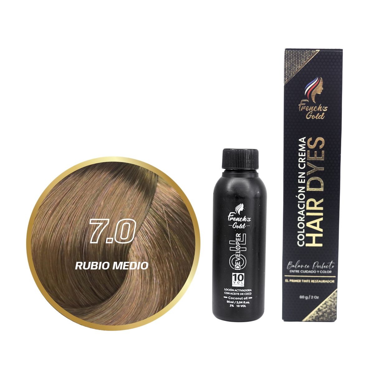 FRENCH GOLD - Tinte French's Gold Hair Dyes 7.0 Rubio Claro 60g