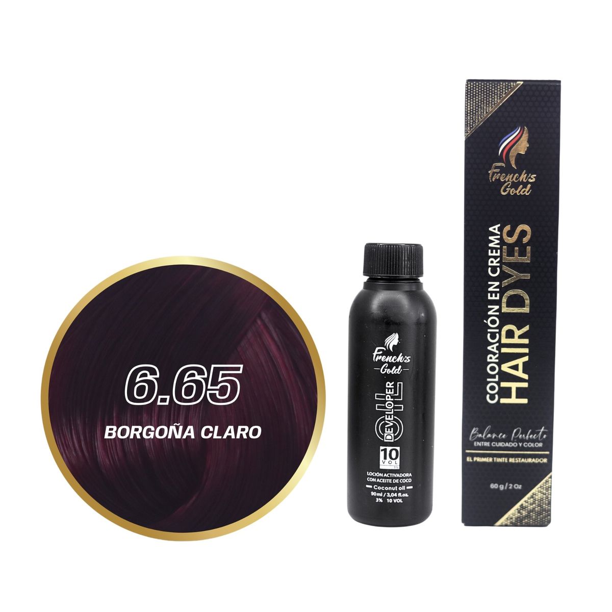 FRENCH GOLD - Tinte French's Gold Hair Dyes 6.65 Borgoña Claro 60g