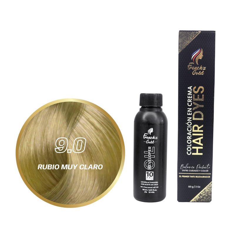 FRENCH GOLD - Tinte French's Gold Hair Dyes 9.0 Rubio Muy Claro 60g