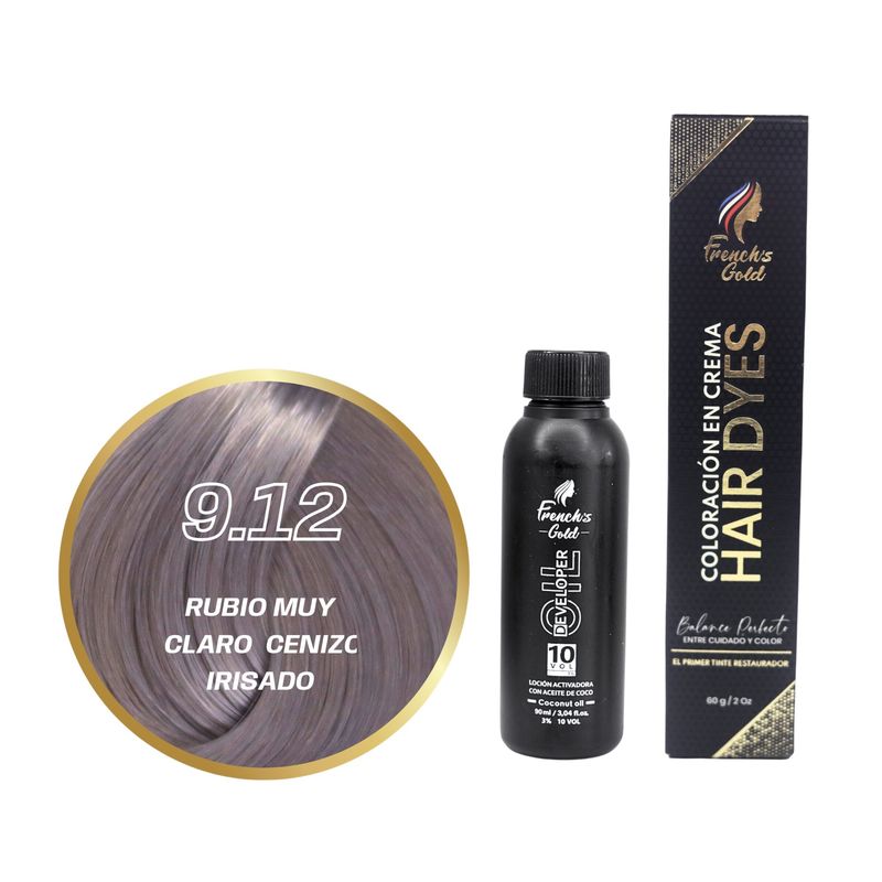 FRENCH GOLD - Tinte French's Gold Hair Dyes 9.12 Rubio Muy Claro Cenizo Irisado 60g