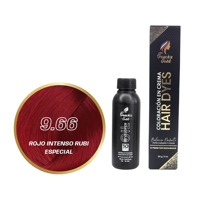 FRENCH GOLD - Tinte French's Gold Hair Dyes 9.66 Rojo Rubí 60g