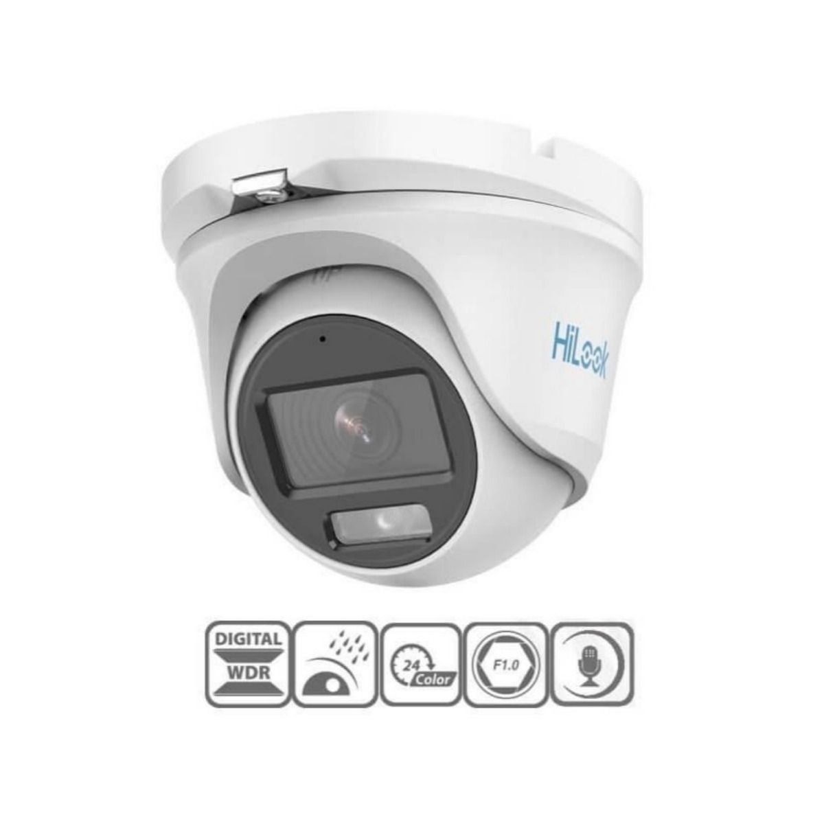 HILOOK - Cámara de Seguridad THC-T159-MS Hilook Domo  3K ColorVu Audio