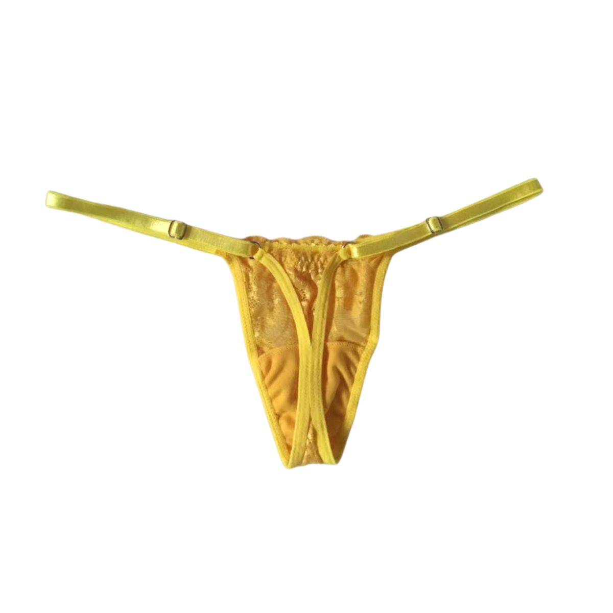GENERICO - Tanga hilo en encaje femenina panty amarilla brillo suerte