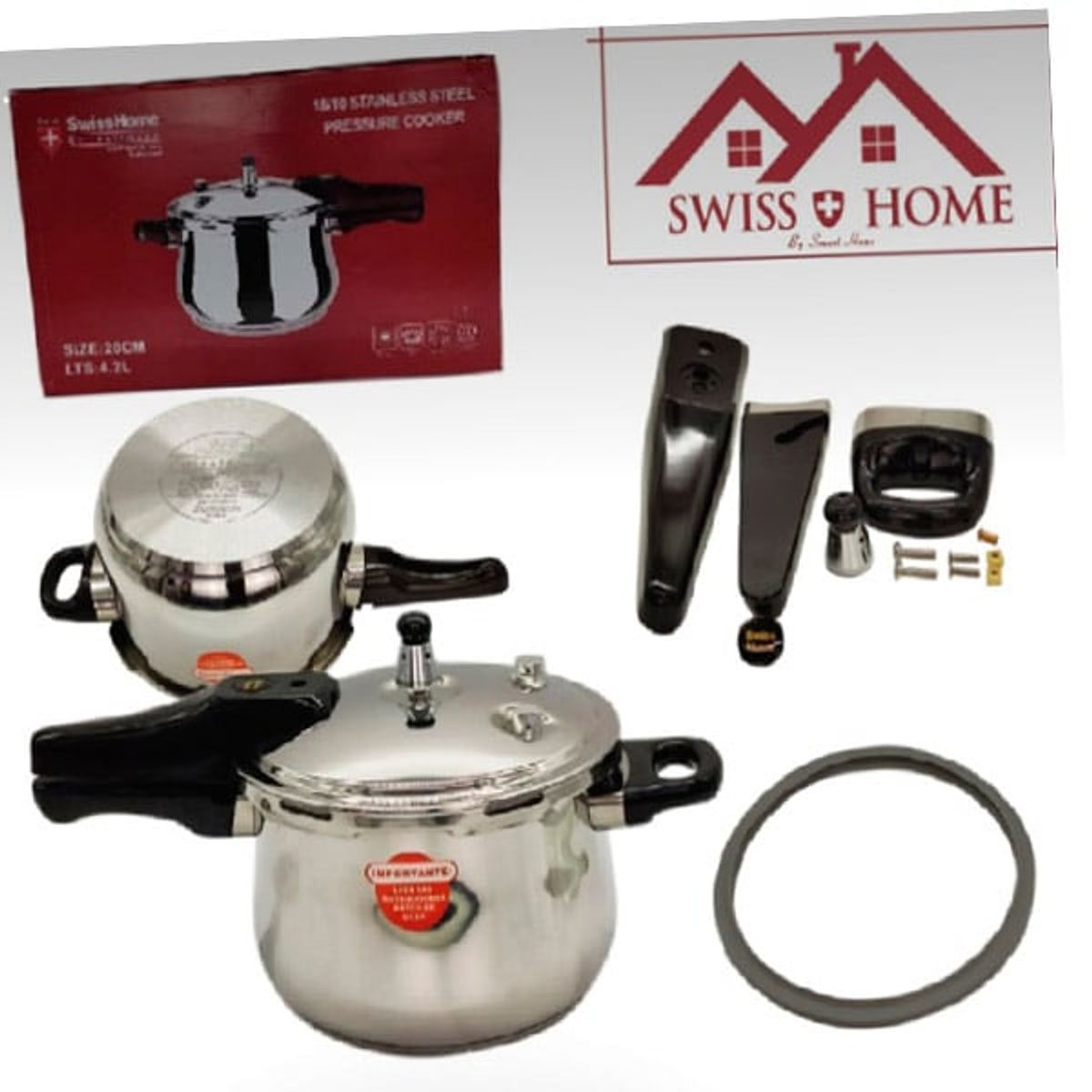 SWISSHOME DR HOFFMAN - Olla  Express Swisshome  4 litros + Kit de Repuestos