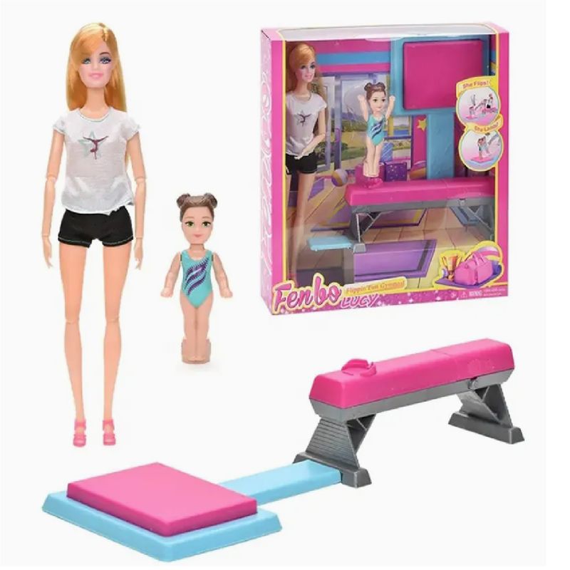 GENERICO - MUÑECA INSTRUCTORA GIMNASIA CON NIÑA Y ACCESORIOS Ref FB081
